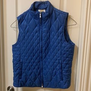 Women’s Talbots Blue Quilted Nylon Vest with Zip Pockets Medium